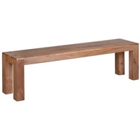 KADIMA DESIGN Sitzbank Beige, Holz, Echtholz,Akazie, Rechteckig, 160x45x35 cm