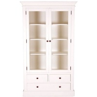 Casa Padrino Landhausstil Vitrinenschrank Antik Weiß 110 x 45
