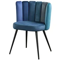 KAWOLA Stuhl JADA Esszimmerstuhl Velvet blau Fuß schwarz