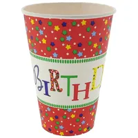 Papstar Einweggeschirr, Papp-Trinkbecher "Happy Birthday", 0,2 l (10 x)