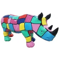 Casa Padrino Designer Dekofigur Nashorn Bunt 75 x H.