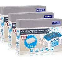 Wenko Feuchtigkeitskiller Nachfüllpack Luftentfeuchter-Nachfüller, Weiß, 3x1 Kg