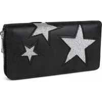 Stylebreaker Geldbörse Damen Portemonnaie schwarz/silber