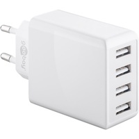 Goobay 4-fach USB-Ladegerät, mehrfach USB-Ladegerät, 30W, lädt bis zu