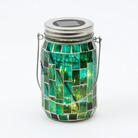 MARELIDA LED Solar Glas Einmachglas mit Mosaik Tischleuchte mit