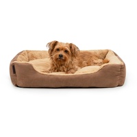 LIONTO Hundebett mit Wendekissen braun L