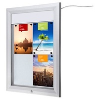 Showdown® Displays Schaukasten T LED silber 4x DIN A4