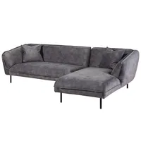 Massivmoebel24 Ecksofa 277x173x76 Polyester grau GENT