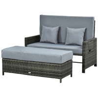 Outsunny Polyrattan Loungesofa grau