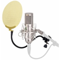 Pronomic CM-100S Studio Kondensatormikrofon silber Set inkl. Popschutz gold