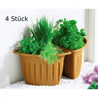 Buri Eck-Blumentopf 4er-Set Terrakotta Pflanztopf Blumenkübel Pflanzkübel Pflanzgefäß