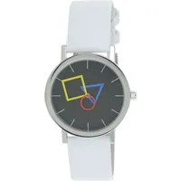 ARISTO Bauhaus Uni Uhr Edelstahl 4D86IW Leder weiß