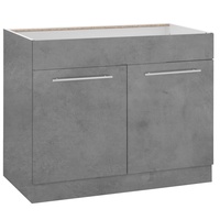 WIHO KÜCHEN Spülenschrank »Flexi2«, Breite 100 cm grau
