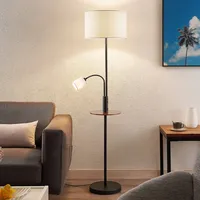 LINDBY Aovan schwarz, Ablage, USB-Anschluss