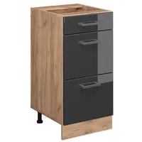 Vicco Küchenunterschrank R-Line 40 cm Eiche Anthrazit Schublade