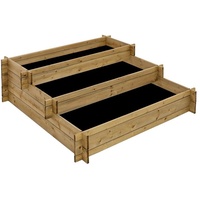 NATIV Stufenhochbeet aus Holz, 3 Pflanzbereiche, Hochbeet
