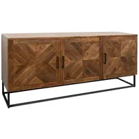 Massivmoebel24 Sideboard Mango 183x46x84 braun lackiert STILMÖBEL #116