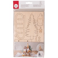 Rayher Wichtel-Schlitten Holzbausatz 12 Teile 11,5 x 5 x