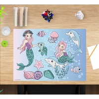 Cover-your-desk Schreibtischunterlage für Kinder Meerjungfrauen unter Wasser, aus hochwertigem