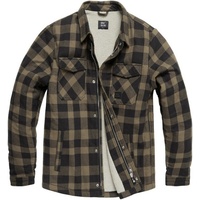 Vintage Industries Craft Sherpa Hemd/Textiljacke - Beige/Schwarz - XL