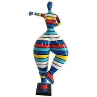Casa Padrino Designer Deko Skulptur Frau beim Sport Mehrfarbig