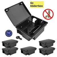 Petigi 6 x Köderstation Kompaktbox Köderbox Mäusebox Rattenbox Falle