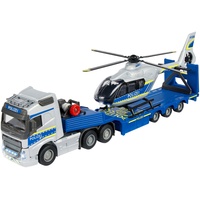 MAJORETTE Volvo Polizei-Transporter FH-16 LKW mit Auflieger und Airbus