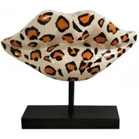 Casa Padrino Designer Deko Skulptur Leopard Lippen Mund mit