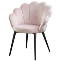 KAWOLA Stuhl CARLA Esszimmerstuhl Velvet rosa Fuß schwarz