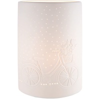 Gilde Lampe Tischlampe - weiß - Höhe 28 cm,