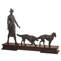 Casa Padrino Luxus Bronzefiguren Jägerin und Hunde Bronze /