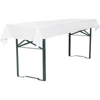 TexDeko Tischdecke für Bierzeltgarnitur 130x170cm, waschbar Weiß