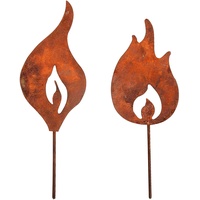 Rayher Dekoartikel rostbraun Metall Flammen zum Stecken 2 St.