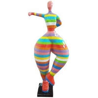 Casa Padrino Designer Deko Skulptur Frau beim Sport Mehrfarbig