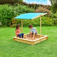 TP Toys Holzsandkasten mit Sonnendach, 2 Jahre+, Sandspiel für