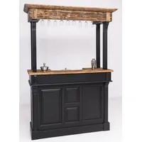 Casa Padrino Landhausstil Theke Schwarz / Braun 150 x