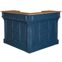 Casa Padrino Landhausstil Theke Antik Dunkelblau / Naturfarben 140