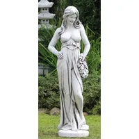 Casa Padrino Jugendstil Garten Deko Skulptur Frau mit Kranz