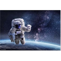 Cover-your-desk.de Schreibtischunterlage Astronaut im Weltall, in Blau (L)60 x