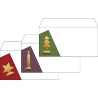 Sigel DU257 Briefumschläge Weihnachten, gummiert, DIN lang 25 Stück