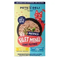 PETS DELI Filet Menü Multipack Hühnerfilet & Thunfischfilet 6x85g