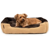 LIONTO Hundebett mit Wendekissen braun/ beige L