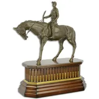 Casa Padrino Luxus Bronze Skulptur Jockey mit Pferd auf