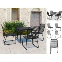 VidaXL Garten-Essgruppe 5-tlg. Schwarz