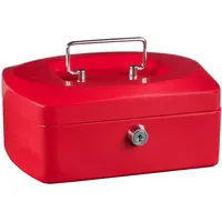 IDENA Geldkassette Größe 8 aus Metall 8 Fächer rot