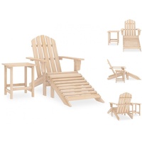 VidaXL Adirondack-Gartenstuhl mit Fußstütze & Tisch Massivholz Tanne