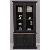 Casa Padrino Landhausstil Schrank Schwarz / Rot / Braun