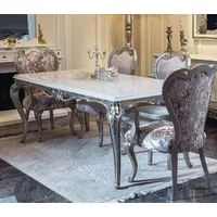 Casa Padrino Luxus Barock Esstisch Weiß / Silber -