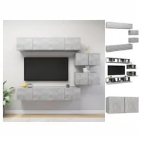 VidaXL 6-tlg. TV-Schrank-Set Betongrau Holzwerkstoff
