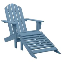 VidaXL Adirondack-Gartenstuhl mit Fußteil Massivholz Tanne Blau